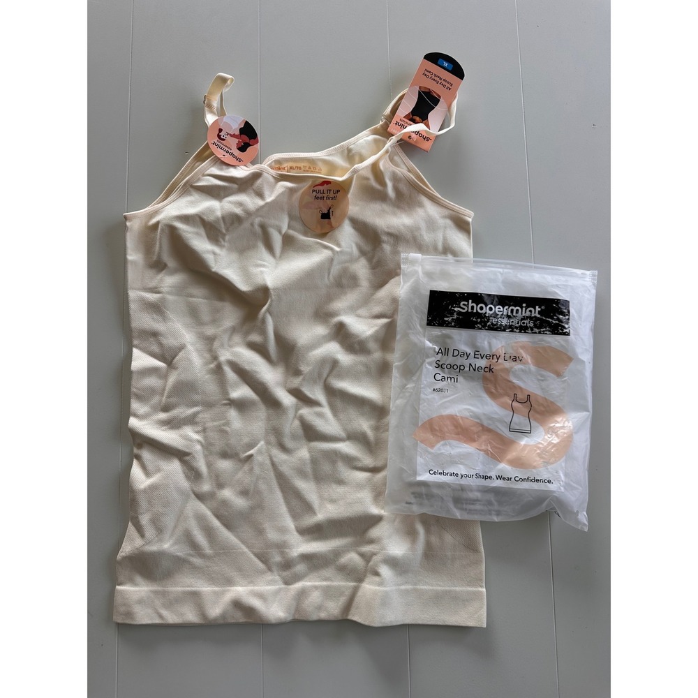 Shapermint Essentials All Day Every Day Scoop Neck Cami Sand Beige XL 62001